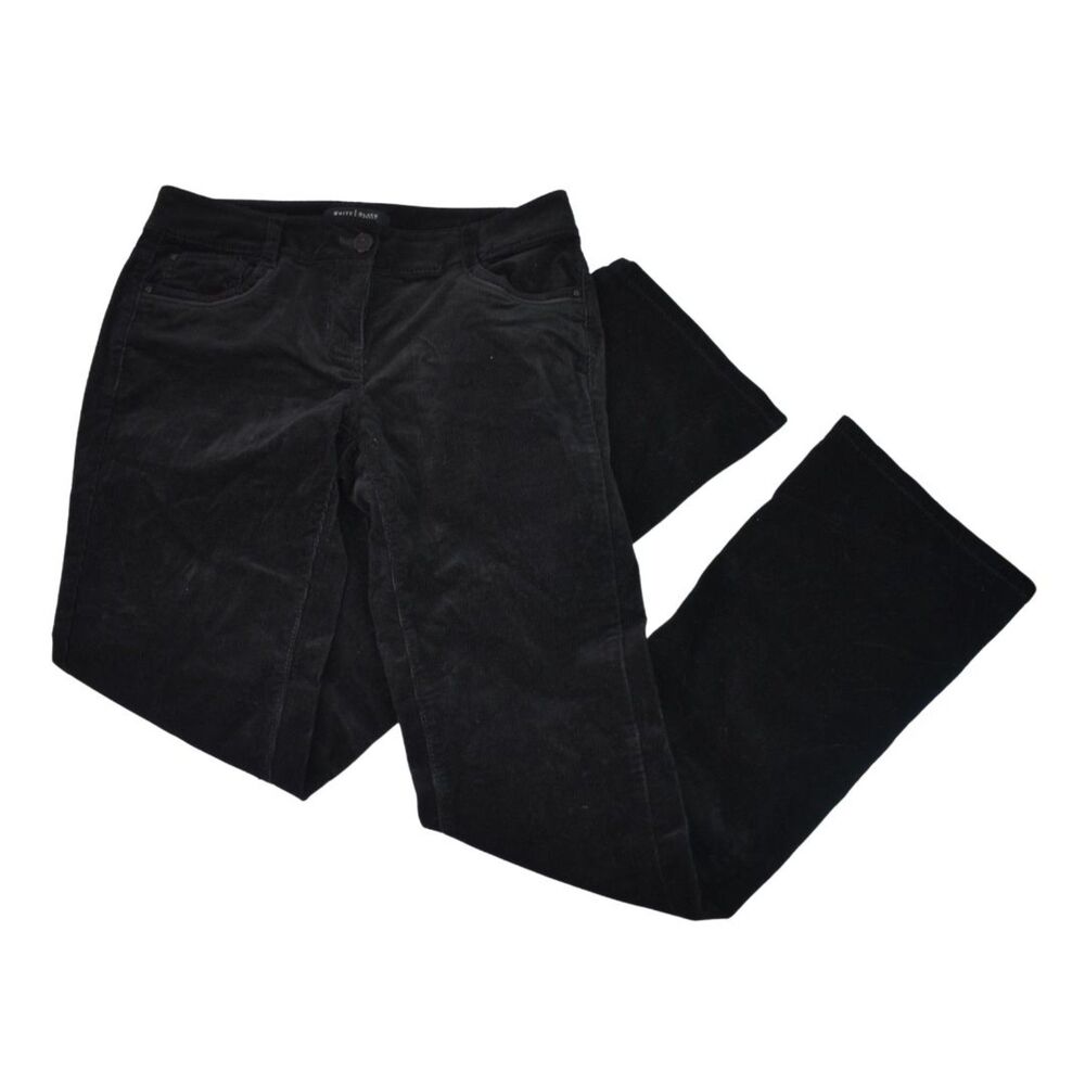 White House Black Market Sleek Boot Corduroy Pants Black Fall Petites Womens 00S